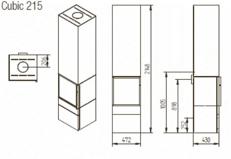 Kaminofen Jydepejsen Cubic 215 - 8 kW