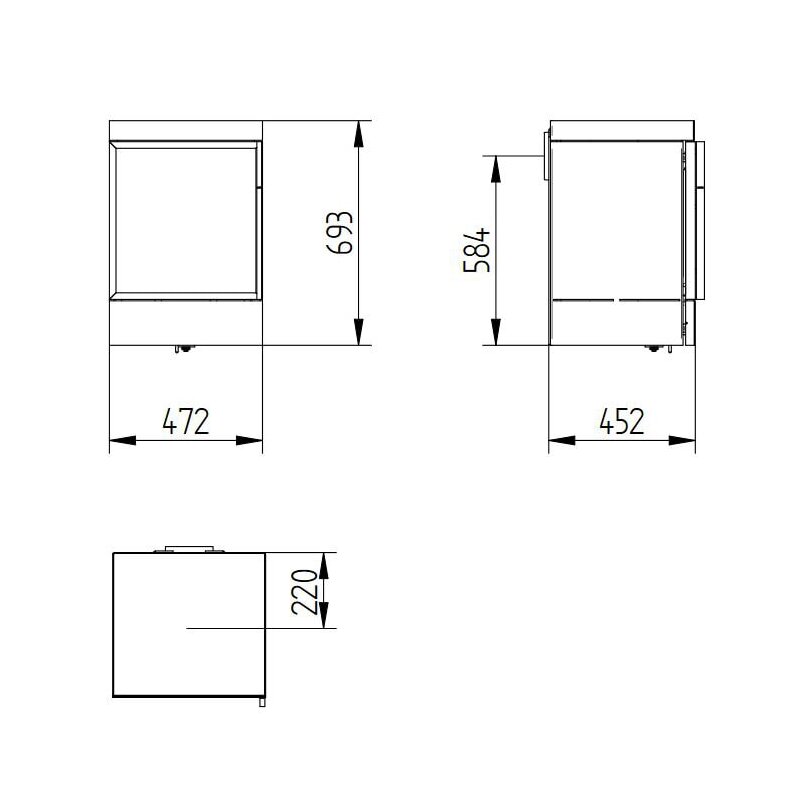Kaminofen Jydepejsen Cubic Wall - 6,4 kW