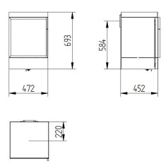 Kaminofen Jydepejsen Cubic Wall - 6,4 kW