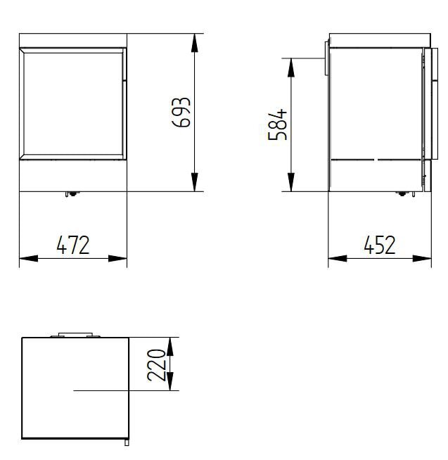 Kaminofen Jydepejsen Cubic Wall - 6,4 kW