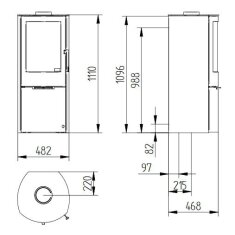 Kaminofen Jydepejsen Mido Stahl - 6 kW