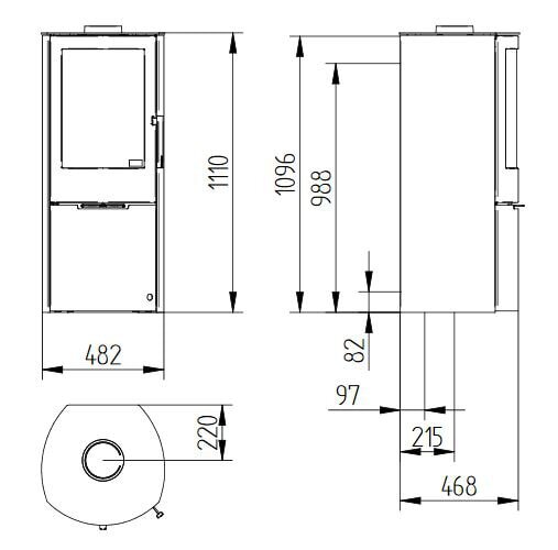 Kaminofen Jydepejsen Mido Stahl - 6 kW