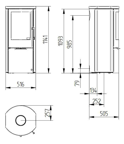 Kaminofen Jydepejsen Mido Speckstein - 6 kW