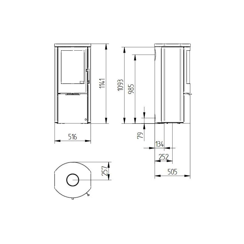 Kaminofen Jydepejsen Mido Speckstein - 6 kW - Grau