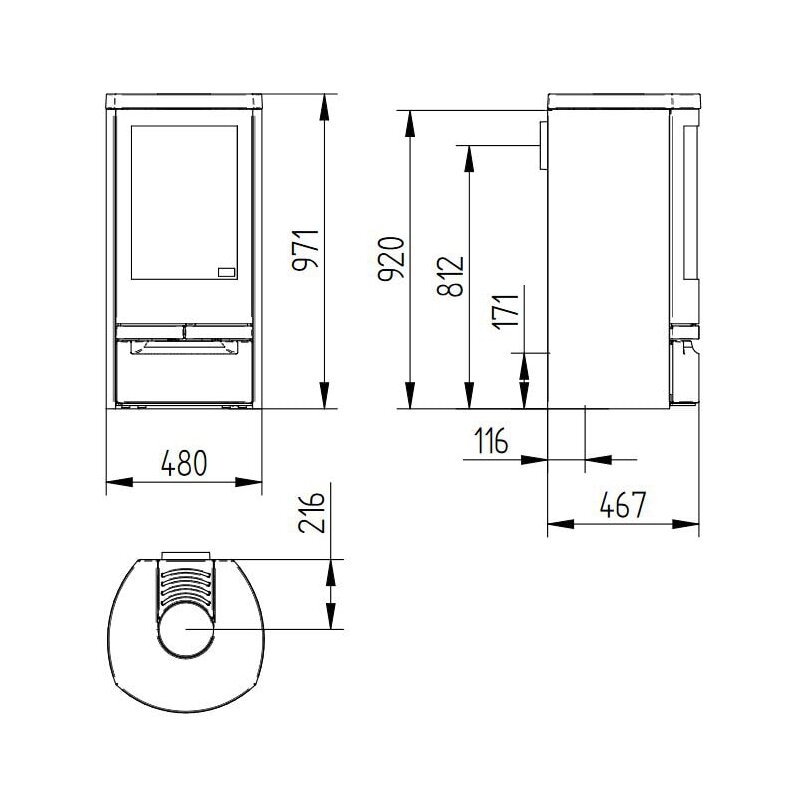 Kaminofen Jydepejsen Cosmo 971 - 6 kW