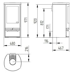 Kaminofen Jydepejsen Cosmo 971 - 6 kW