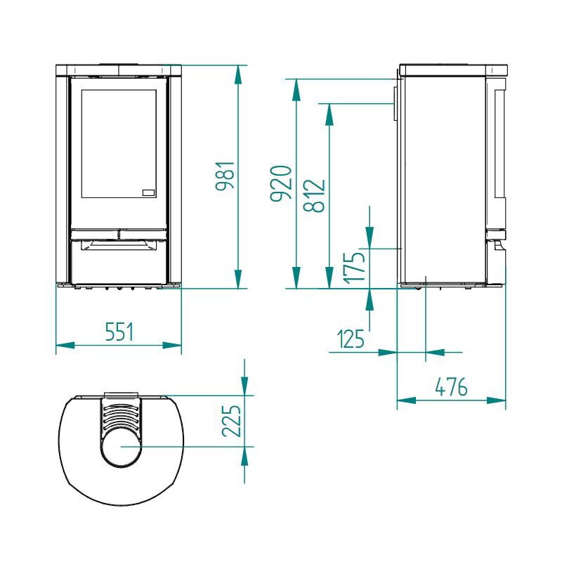 Kaminofen Jydepejsen Cosmo 971 - Speckstein - 6 kW