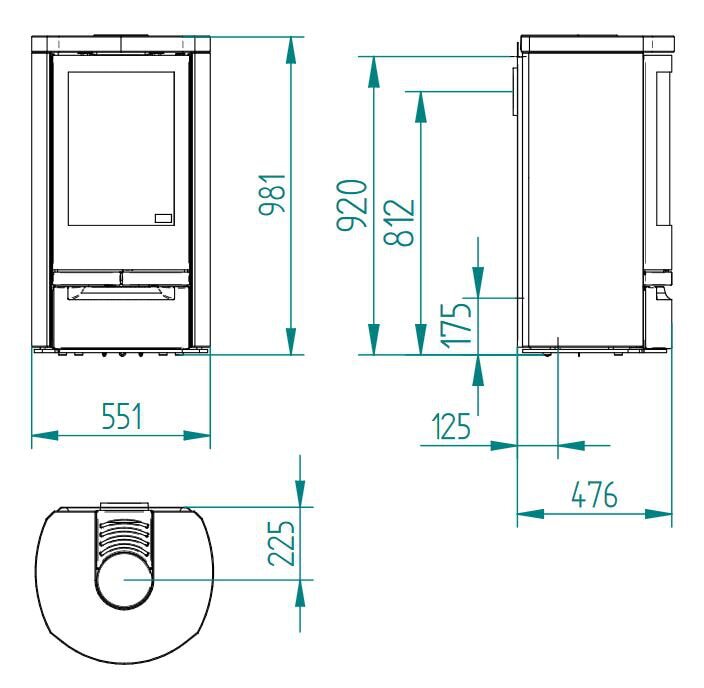 Kaminofen Jydepejsen Cosmo 971 - Speckstein - 6 kW