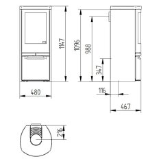 Kaminofen Jydepejsen Cosmo 1147 - 6 kW