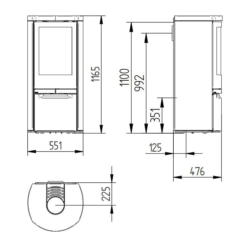 Kaminofen Jydepejsen Cosmo 1147 - Speckstein - 6 kW