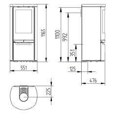 Kaminofen Jydepejsen Cosmo 1147 - Speckstein - 6 kW