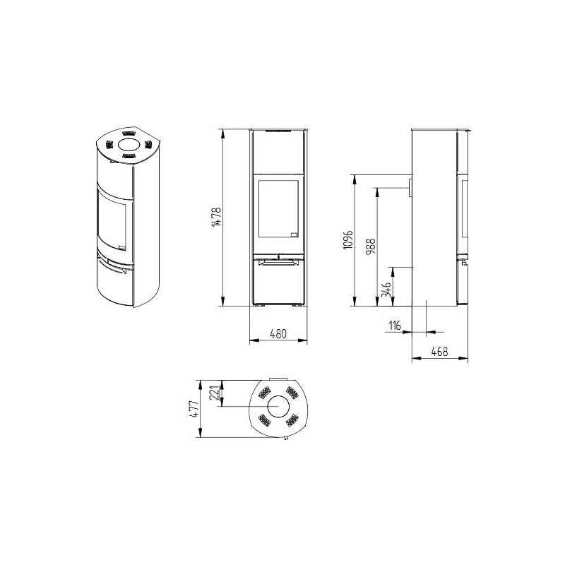 Kaminofen Jydepejsen Cosmo 1500 - 6 kW