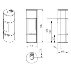 Kaminofen Jydepejsen Cosmo 1500 - Speckstein - 6 kW