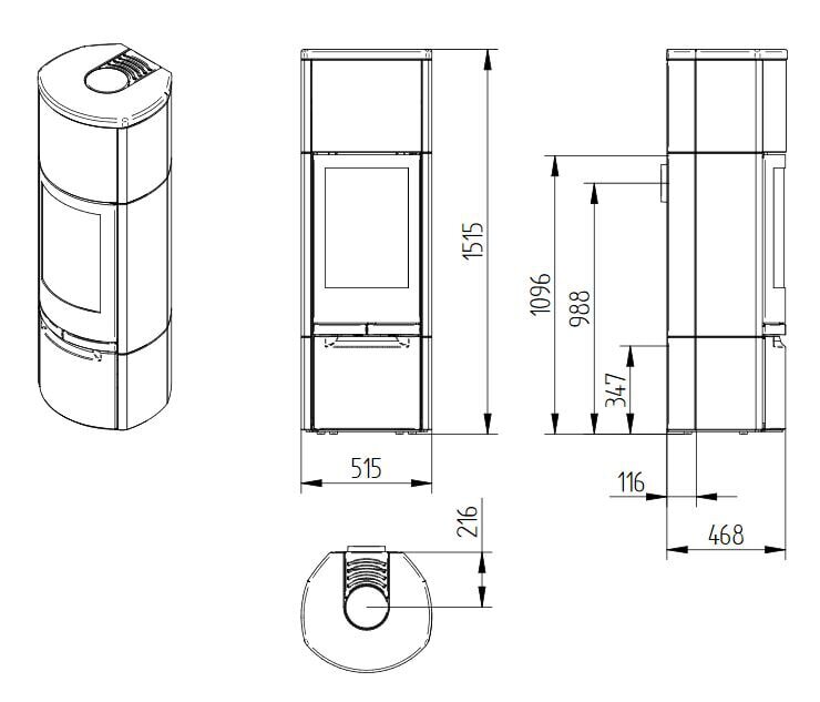 Kaminofen Jydepejsen Cosmo 1500 - Speckstein - 6 kW