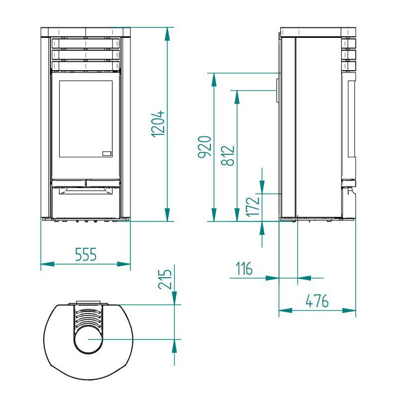 Kaminofen Jydepejsen Cosmo 971 - Speckstein Spezial - 6 kW