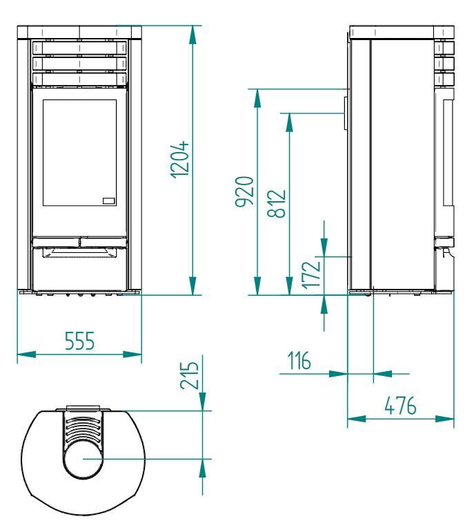 Kaminofen Jydepejsen Cosmo 971 - Speckstein Spezial - 6 kW