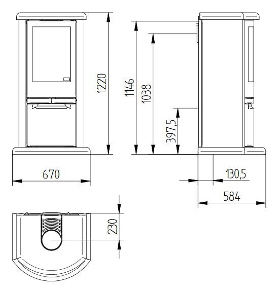 Kaminofen Jydepejsen Cosmo Classic - Speckstein - 6 kW