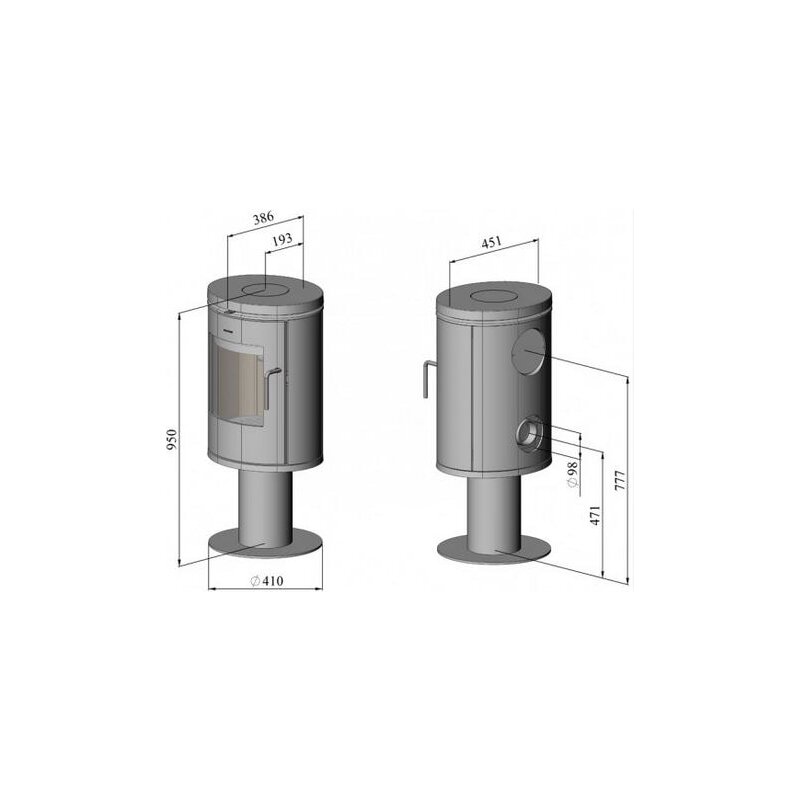 Kaminofen Gussofen Morsoe 6148 auf Säulenpodest - 5,8 kW