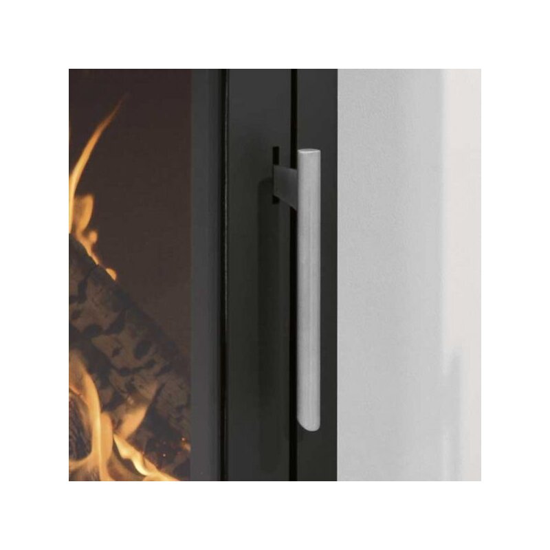 Kaminofen Justus Diego W+ - 6 kW - Stahl Schwarz mit Speicherstein