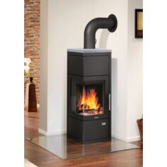 Kaminofen Justus Diego W+ - 6 kW - Stahl Schwarz mit...