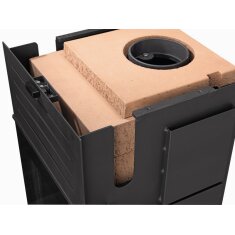 Kaminofen Justus Diego W+ - 6 kW - Stahl Schwarz mit Speicherstein