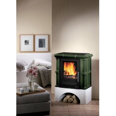 Kaminofen Justus Bavaria - 7 kW - Grün mit Sockel