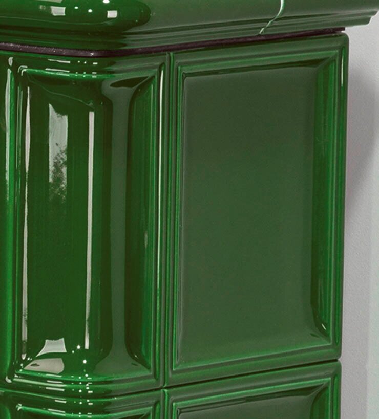Kaminofen Justus Bavaria - 7 kW - Grün mit Sockel