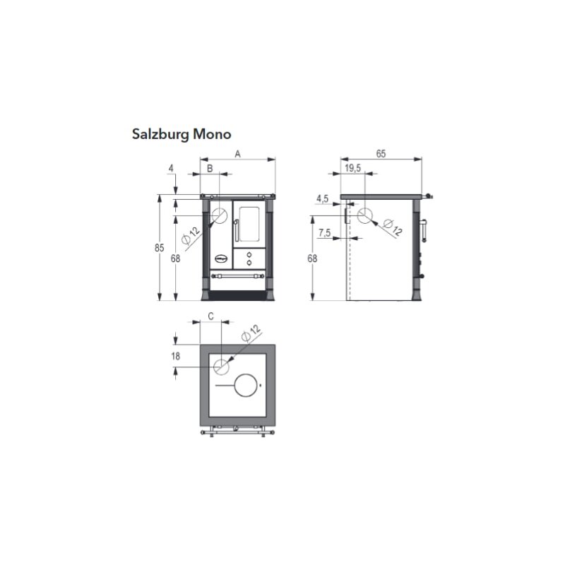 wassergeführter Zentralheizungsherd Lohberger Varioline - LM 50- Z Salzburg