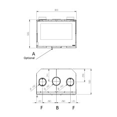 Kamineinsatz La Nordica INSERTO 80 Crystal Evo 2.0 Ventilato - 7,4 kW
