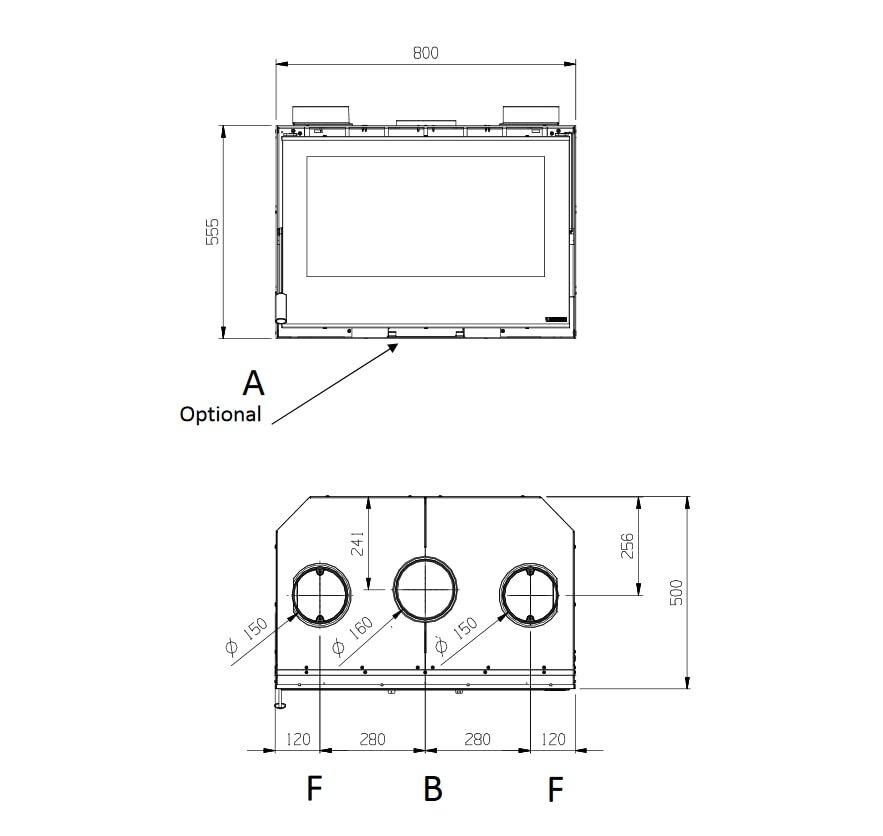 Kamineinsatz La Nordica INSERTO 80 Crystal Evo 2.0 Ventilato - 7,4 kW