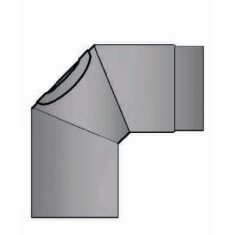 Rauchrohrbogen 90° Ø150 x 2 mm mit Reinigungsöffnung, Farbe schwarz