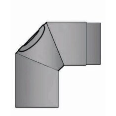 Rauchrohrbogen 90° Ø150 x 2 mm mit Reinigungsöffnung, Farbe schwarz