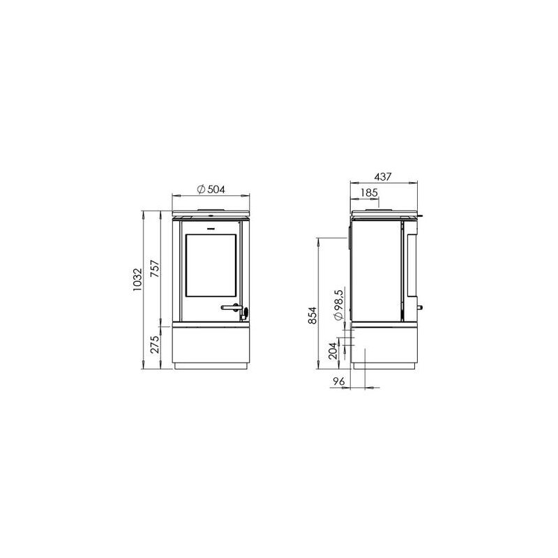 Kaminofen Gussofen Morsoe 7840 mit 275 mm glattem Sockel - 7,3 kW