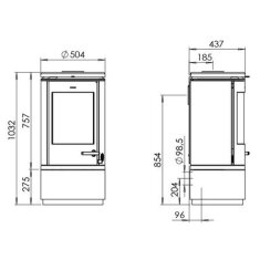 Kaminofen Gussofen Morsoe 7840 mit 275 mm glattem Sockel - 7,3 kW