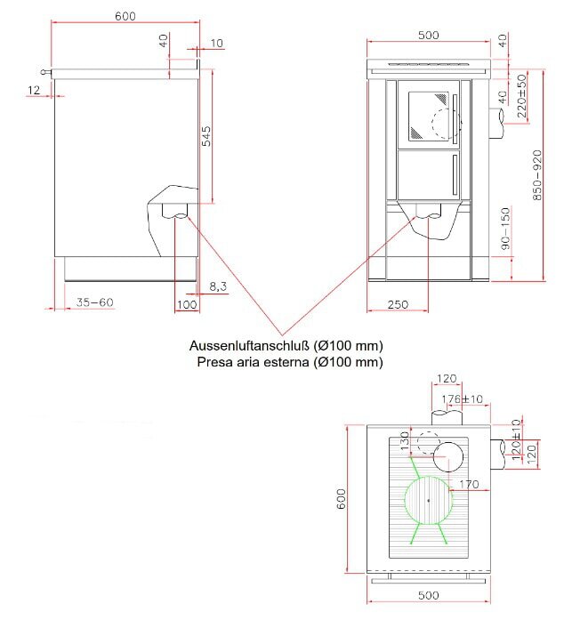 Küchenherd Greithwald ÖKO Star 50 - 8,6 kW
