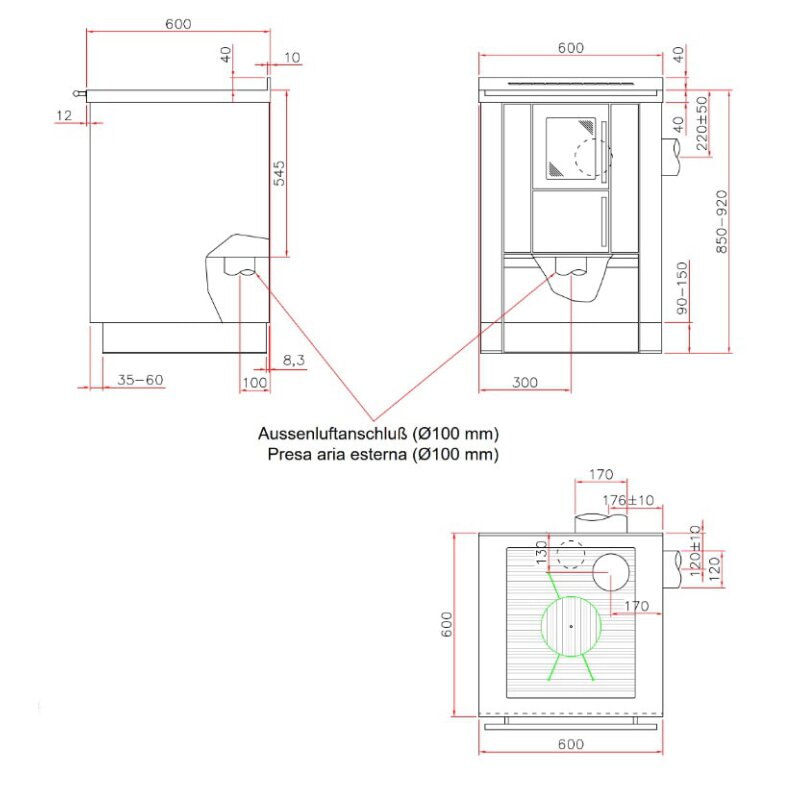 Küchenherd Greithwald ÖKO Star 60 - 8,6 kW