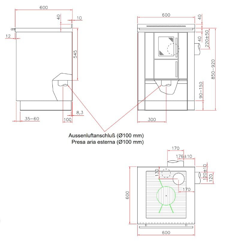 Küchenherd Greithwald ÖKO Star 60 - 8,6 kW