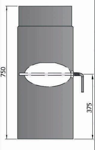 Rauchrohr Ø150 x 750 x 2 mm, Farbe schwarz