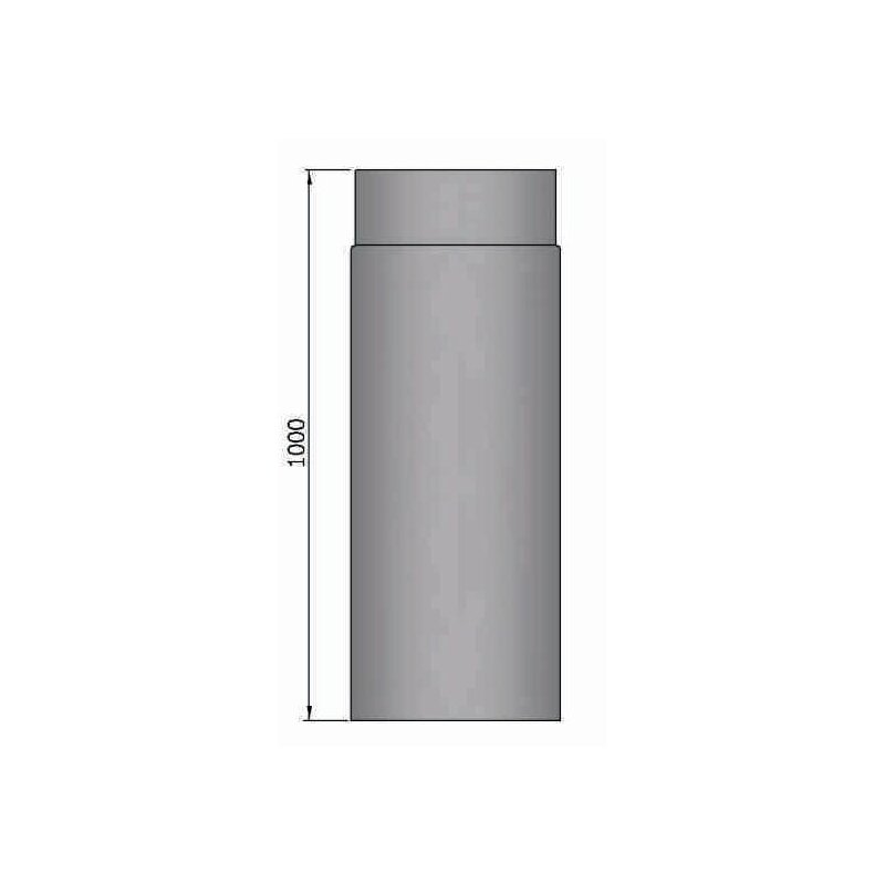 Rauchrohr Ø 130 x 1000 x 2 mm, Farbe schwarz - lackiert