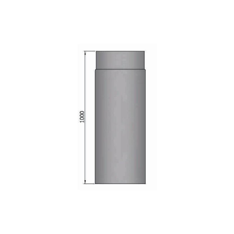 Rauchrohr Ø 130 x 1000 x 2 mm, Farbe schwarz - lackiert
