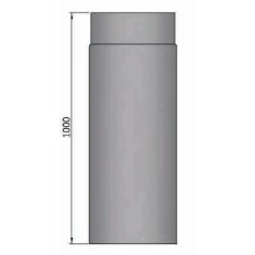 Rauchrohr Ø 130 x 1000 x 2 mm, Farbe schwarz - lackiert