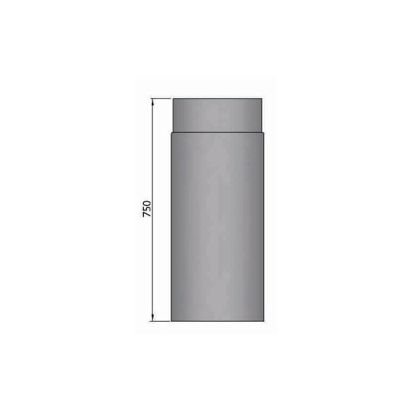 Rauchrohr Ø 130 x 750 x 2 mm, Farbe schwarz - lackiert