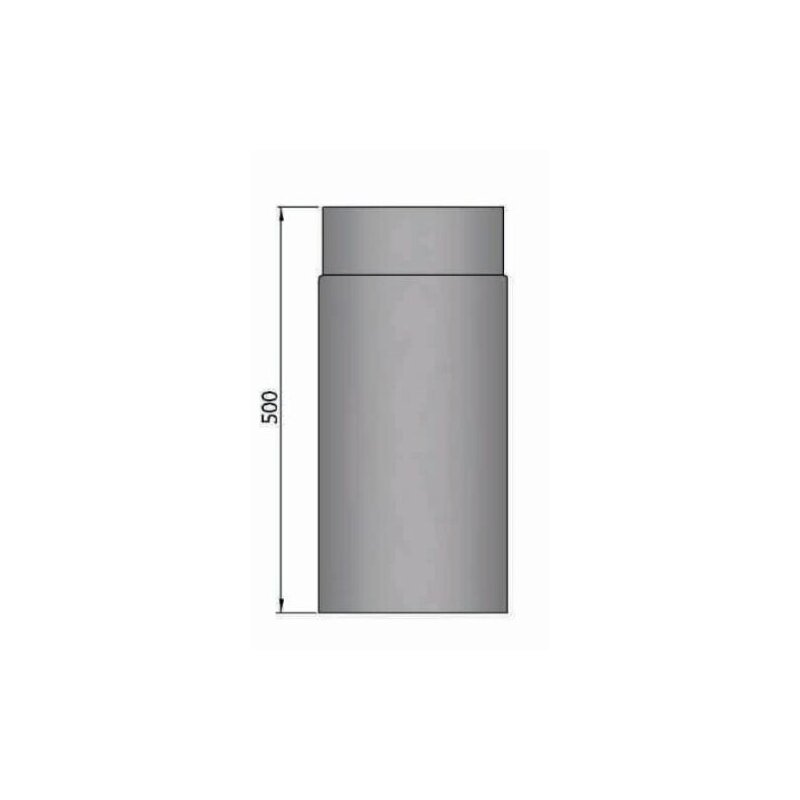 Rauchrohr Ø 150 x 500 x 2 mm, Farbe schwarz - lackiert
