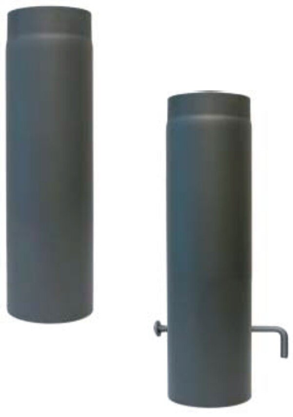 Rauchrohr Ø 150 x 500 x 2 mm, Farbe schwarz - lackiert