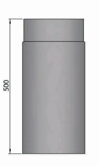 Rauchrohr Ø 150 x 500 x 2 mm, Farbe schwarz - lackiert