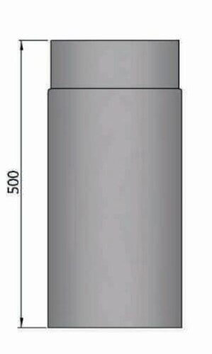 Rauchrohr Ø 150 x 500 x 2 mm, Farbe schwarz - lackiert