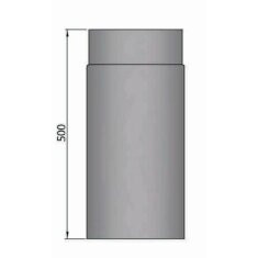 Rauchrohr Ø 180 x 500 x 2 mm, Farbe schwarz - lackiert