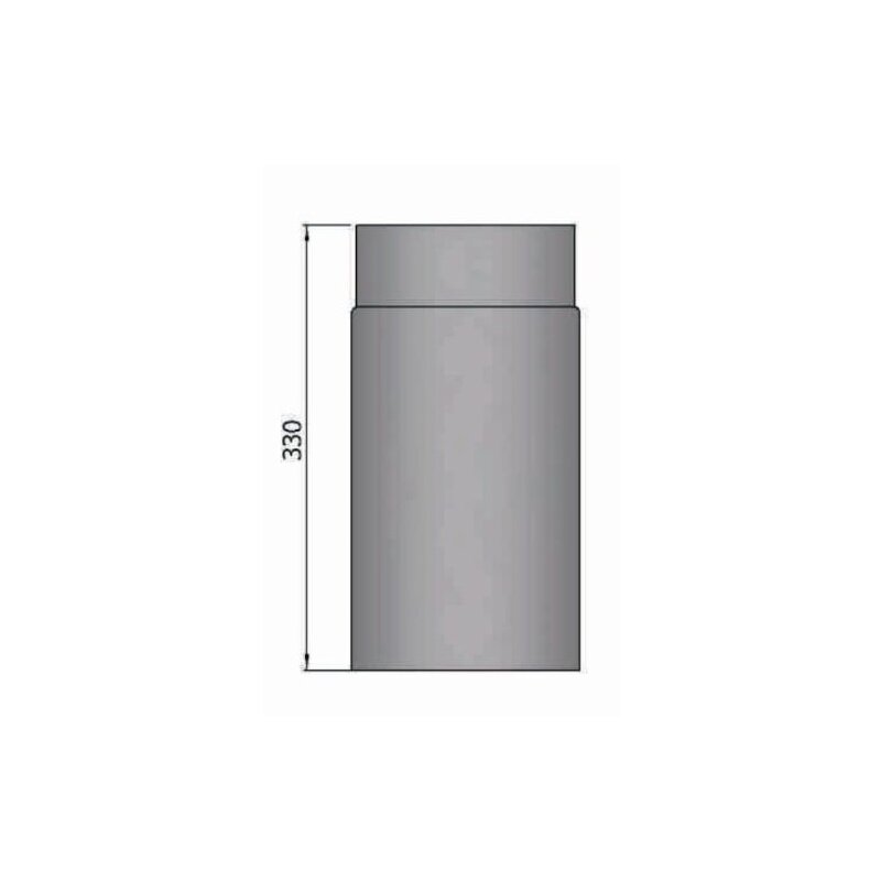 Rauchrohr Ø 150 x 330 x 2 mm, Farbe schwarz - lackiert