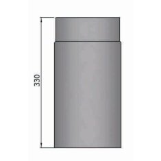 Rauchrohr Ø 150 x 330 x 2 mm, Farbe schwarz -...