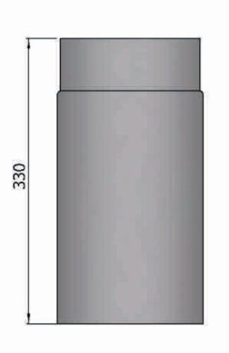 Rauchrohr Ø 150 x 330 x 2 mm, Farbe schwarz - lackiert